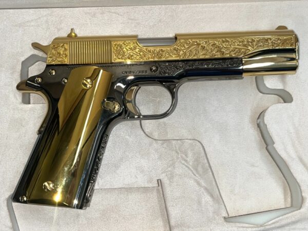 Colt Seattle Engraving 1911 45acp 24k Black Chrome