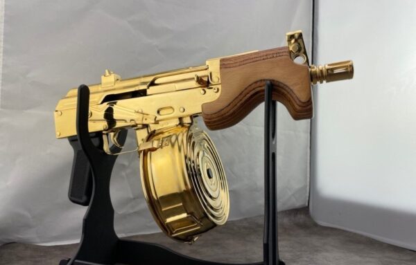 24K Gold Plated Century Arms Micro Draco 7.62x39 AK-47 Pistol w/ Gold Drum